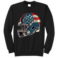 Patriotic Football 4th Of July Usa American Flag Boy Teens Tall Sweatshirt