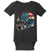 Patriotic Football 4th Of July Usa American Flag Boy Teens Baby Bodysuit