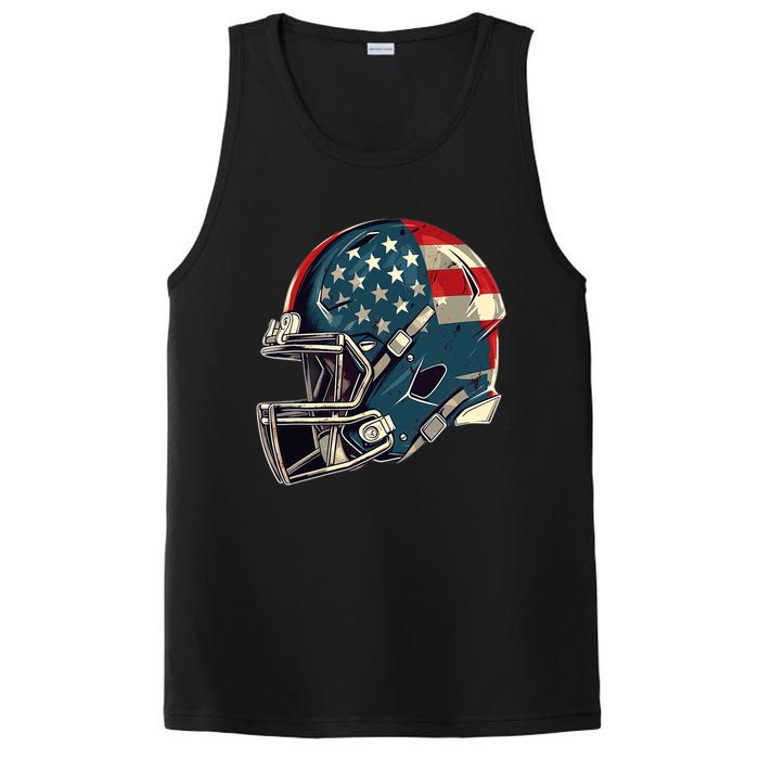 Patriotic Football 4th Of July Usa American Flag Boy Teens PosiCharge Competitor Tank