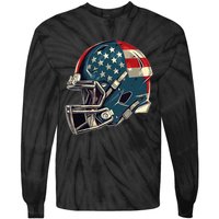 Patriotic Football 4th Of July Usa American Flag Boy Teens Tie-Dye Long Sleeve Shirt