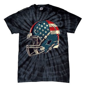 Patriotic Football 4th Of July Usa American Flag Boy Teens Tie-Dye T-Shirt