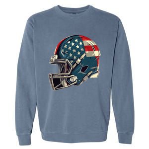 Patriotic Football 4th Of July Usa American Flag Boy Teens Garment-Dyed Sweatshirt