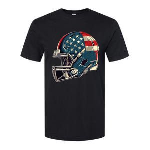 Patriotic Football 4th Of July Usa American Flag Boy Teens Softstyle CVC T-Shirt