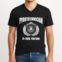Pyrotechnician Funny 4th Of July Firework Tech V-Neck T-Shirt