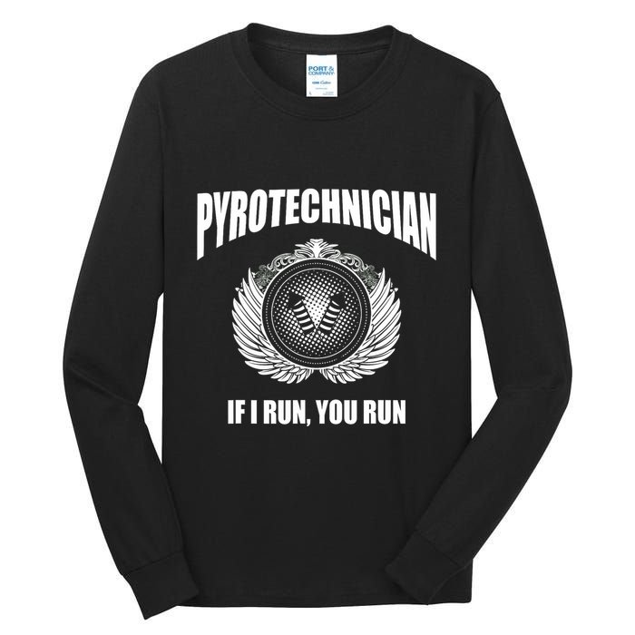 Pyrotechnician Funny 4th Of July Firework Tech Tall Long Sleeve T-Shirt