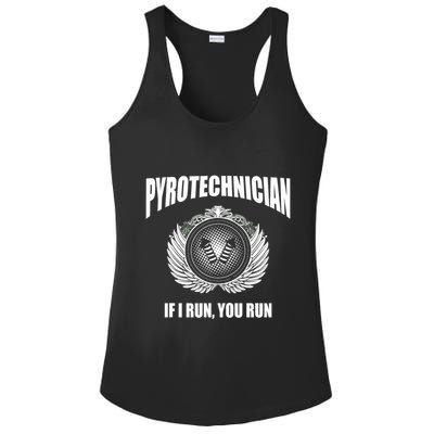 Pyrotechnician Funny 4th Of July Firework Tech Ladies PosiCharge Competitor Racerback Tank