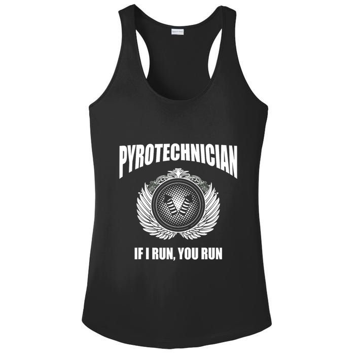 Pyrotechnician Funny 4th Of July Firework Tech Ladies PosiCharge Competitor Racerback Tank