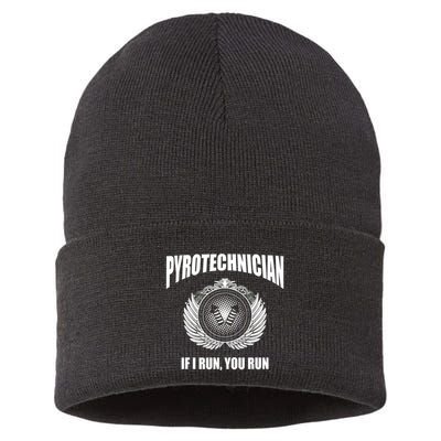 Pyrotechnician Funny 4th Of July Firework Tech Sustainable Knit Beanie