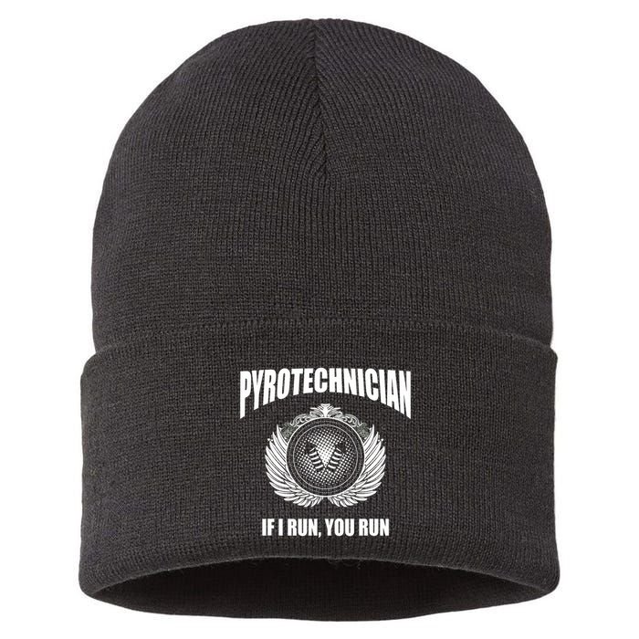 Pyrotechnician Funny 4th Of July Firework Tech Sustainable Knit Beanie