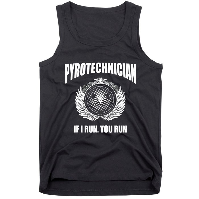 Pyrotechnician Funny 4th Of July Firework Tech Tank Top