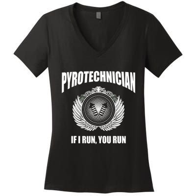 Pyrotechnician Funny 4th Of July Firework Tech Women's V-Neck T-Shirt