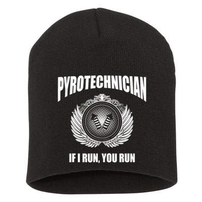 Pyrotechnician Funny 4th Of July Firework Tech Short Acrylic Beanie