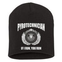 Pyrotechnician Funny 4th Of July Firework Tech Short Acrylic Beanie