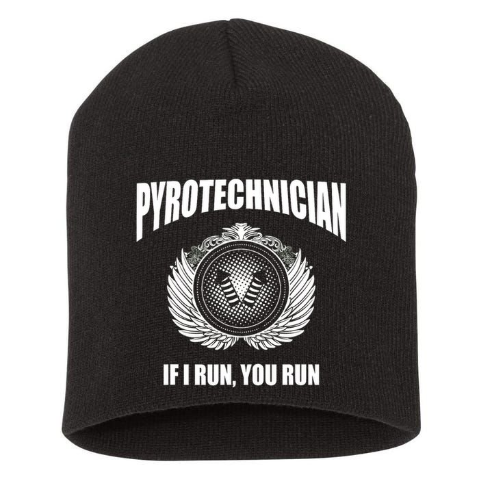 Pyrotechnician Funny 4th Of July Firework Tech Short Acrylic Beanie