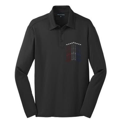 Patriotic For 4th Of July Silk Touch Performance Long Sleeve Polo