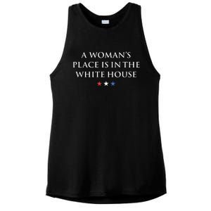 President Feminist A Womans Place Is In The White House Ladies PosiCharge Tri-Blend Wicking Tank