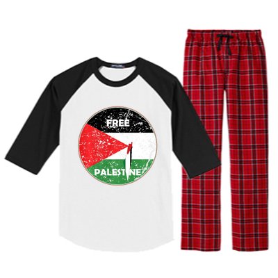 Palestine Flag And Map Vintage Distressed Free Palestine Raglan Sleeve Pajama Set