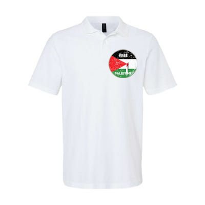 Palestine Flag And Map Vintage Distressed Free Palestine Softstyle Adult Sport Polo