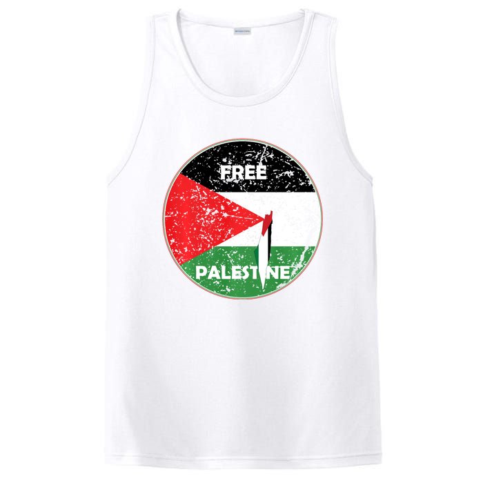 Palestine Flag And Map Vintage Distressed Free Palestine PosiCharge Competitor Tank