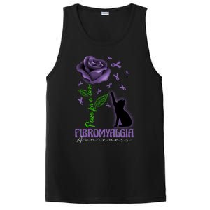 Paws For A Cure Fibromyalgia Awareness Day Black Cat And Rose Gift PosiCharge Competitor Tank