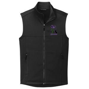 Paws For A Cure Fibromyalgia Awareness Day Black Cat And Rose Gift Collective Smooth Fleece Vest