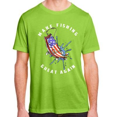 Patriotic Fishing Art Make Fishing Great Again American Flag Gift Adult ChromaSoft Performance T-Shirt