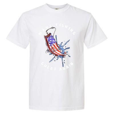 Patriotic Fishing Art Make Fishing Great Again American Flag Gift Garment-Dyed Heavyweight T-Shirt