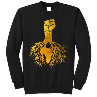 Power Fist Africa Roots Black History Pride Gold Silhouette Sweatshirt