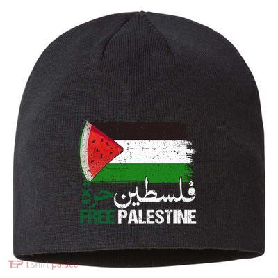 Palestine Free Arabic Free Gaza Watermelon Palestine Flag Sustainable Beanie