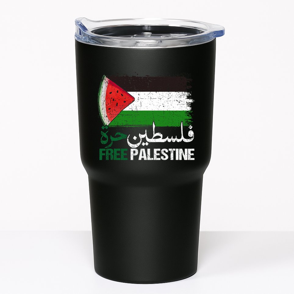 Palestine Free Arabic Free Gaza Watermelon Palestine Flag Tumbler