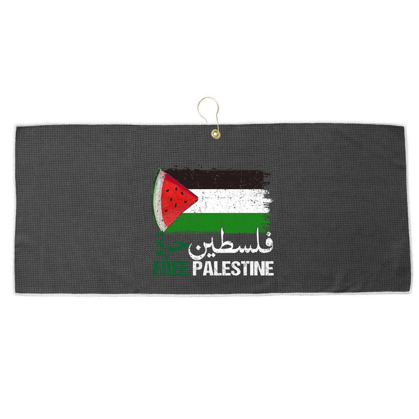 Palestine Free Arabic Free Gaza Watermelon Palestine Flag Large Microfiber Waffle Golf Towel