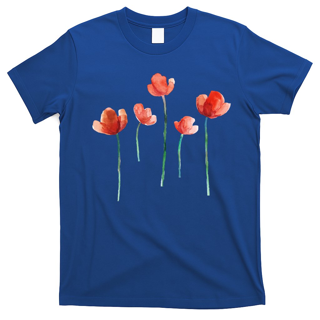 Poppy Flowers Aesthetic Watercolor Cute Tee Gift T-Shirt