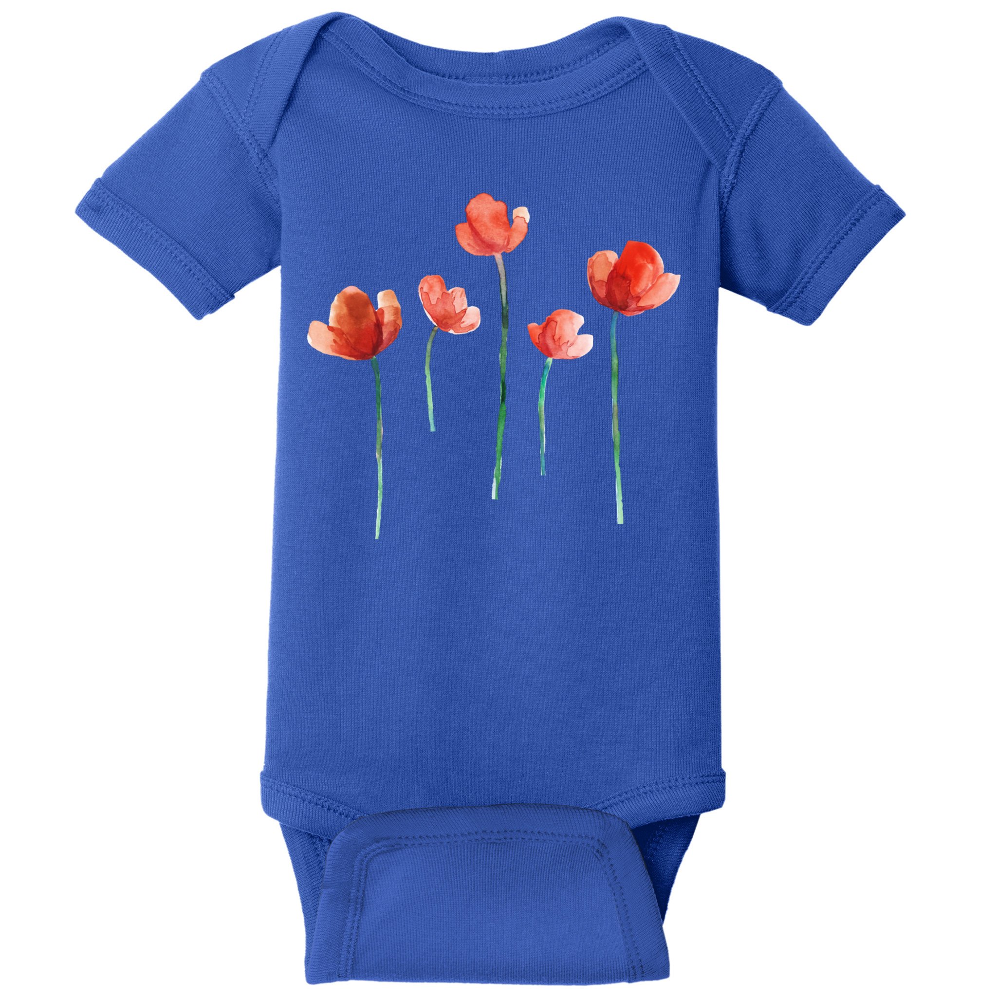 Poppy Flowers Aesthetic Watercolor Cute Tee Gift Baby Bodysuit
