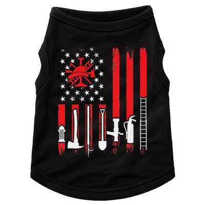 Patriotic Fireman American Flag Firefighter Doggie Tank