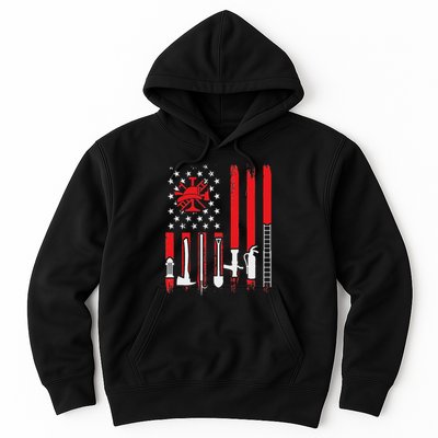 Patriotic Fireman American Flag Firefighter Hoodie