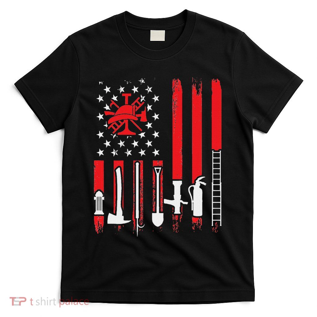 Patriotic Fireman American Flag Firefighter T-Shirt
