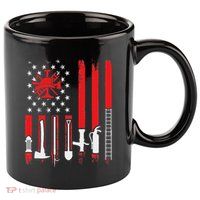 Patriotic Fireman American Flag Firefighter 11oz C Handle Ceramic Mug