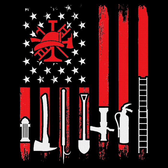 Patriotic Fireman American Flag Firefighter Premium T-Shirt