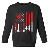 Patriotic Fireman American Flag Firefighter Toddler Sweatshirt