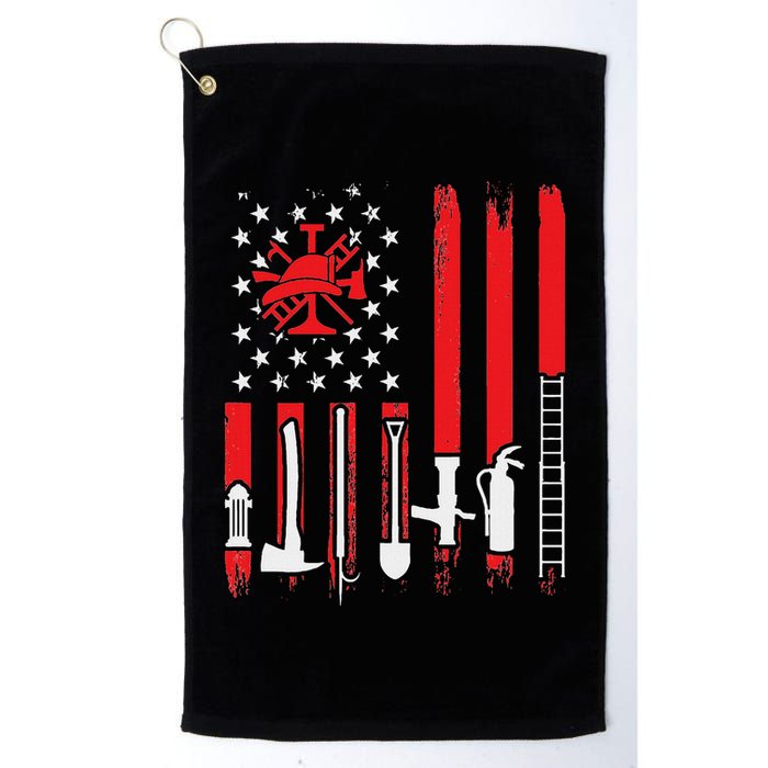 Patriotic Fireman American Flag Firefighter Golf Towel