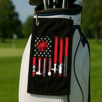 Patriotic Fireman American Flag Firefighter Golf Towel