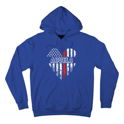 Proud Firefighter Abuela American Flag Heart Funny Gift Hoodie