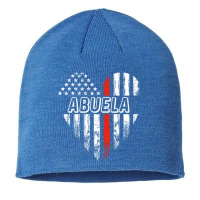 Proud Firefighter Abuela American Flag Heart Funny Gift Sustainable Beanie