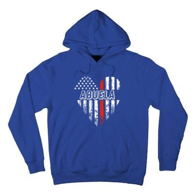 Proud Firefighter Abuela American Flag Heart Funny Gift Tall Hoodie