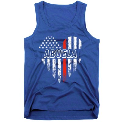 Proud Firefighter Abuela American Flag Heart Funny Gift Tank Top