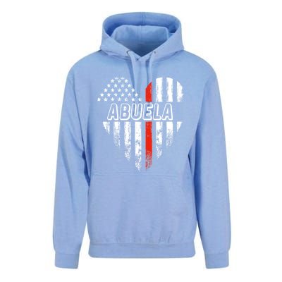 Proud Firefighter Abuela American Flag Heart Funny Gift Unisex Surf Hoodie