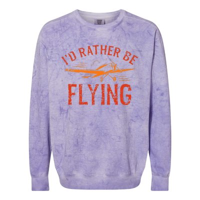 Pilot Flying Aviator Flight Airplane Lovers Aviation Colorblast Crewneck Sweatshirt