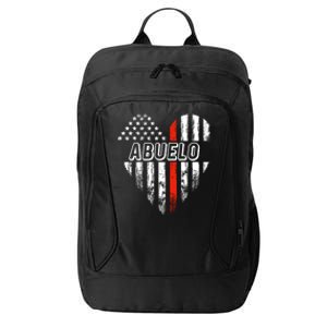 Proud Firefighter Abuelo American Flag Heart Gift City Backpack