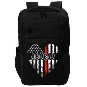 Proud Firefighter Abuelo American Flag Heart Gift Impact Tech Backpack