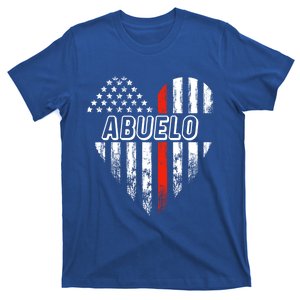 Proud Firefighter Abuelo American Flag Heart Gift T-Shirt